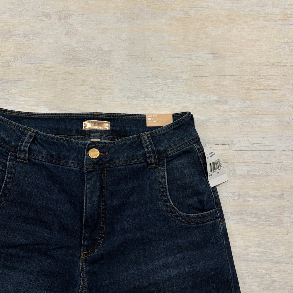 KUT from the Kloth Jeans Meg High Rise Wide Leg 10 NWT Decisive Dark Wash Women - Picture 11 of 12
